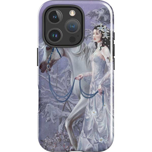 Fairy with Horse in Snow by Nene Thomas iPhone 16 Pro Impact Case